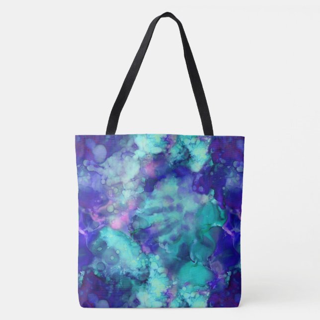 blue fantasy watercolors : tote bag (Front)