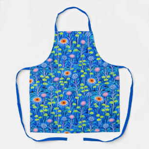 Blue Fantasy Wildflower Meadow Apron