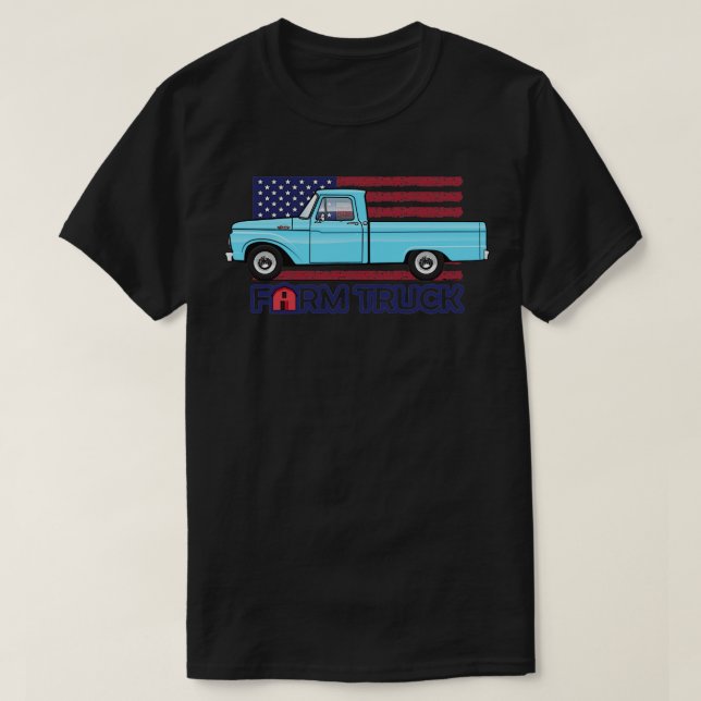 Blue Farm Truck T-Shirt (Design Front)