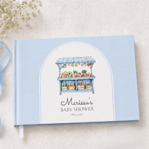 Blue Farmers Market Baby Shower Guest Book