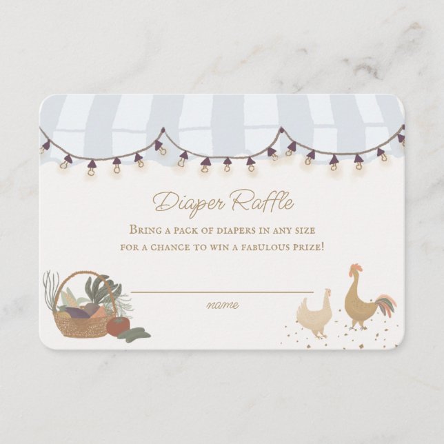 Blue Farmers Market Farm Diaper Raffle Insert (Front)