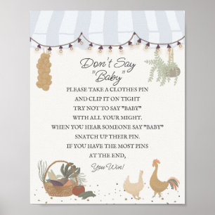 Blue Farmers Market Farm Fresh Dont Say Baby Game Poster