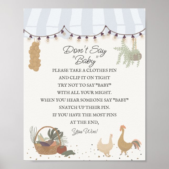 Blue Farmers Market Farm Fresh Dont Say Baby Game Poster (Front)