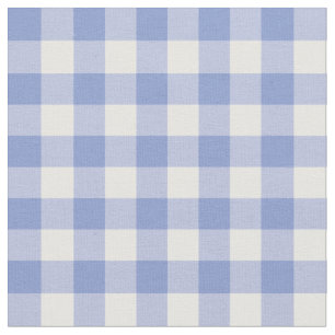 Blue Farmhouse Gingham Plaid Chequered Pattern Fabric