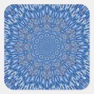 Blue Farmhouse Lace Doily Square Sticker
