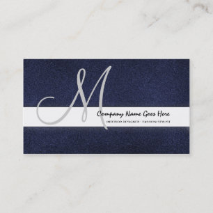 Blue fashion stylist suede business card