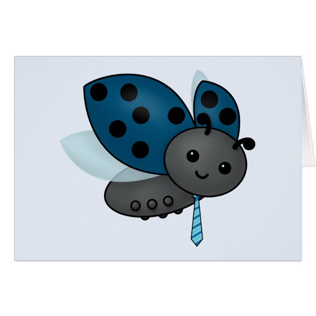 Blue Father Ladybug in a Necktie (Front Horizontal)
