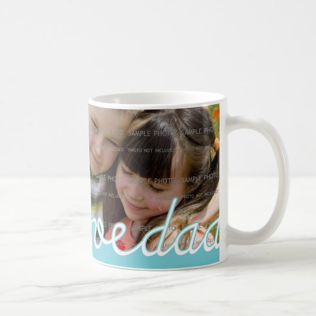 Blue Father's Day Personalised Mugs with Photo (Right)
