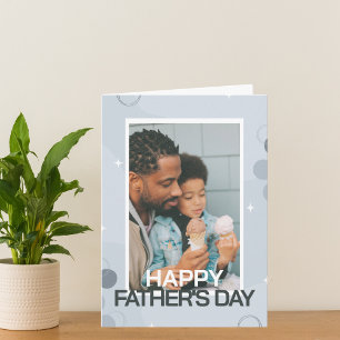 Blue Father's Day Photo Card