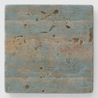 Blue Faux Beach Wood Texture Stone Coaster