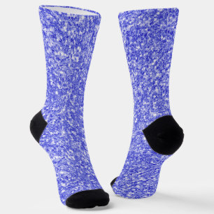 Blue faux glitter background socks