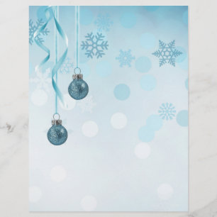 Blue Faux Glitter Christmas Ornaments
