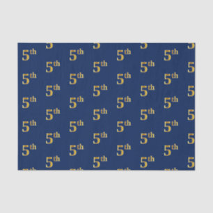 Blue, Faux Gold 5th (Fifth) Event Tissue Paper