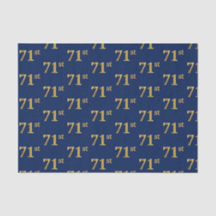 Blue, Faux Gold 71st (Seventy-First) Event Tissue Paper