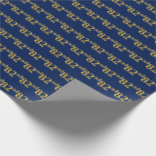 Blue, Faux Gold 82nd (Eighty-Second) Event Wrapping Paper