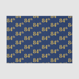 Blue, Faux Gold 84th (Eighty-Fourth) Event Tissue Paper