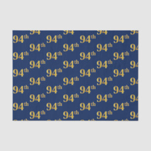 Blue, Faux Gold 94th (Ninety-Fourth) Event Tissue Paper