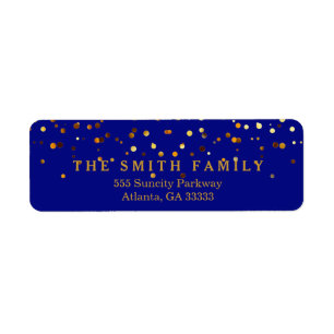 Blue Faux Gold Glitter Foil Confetti