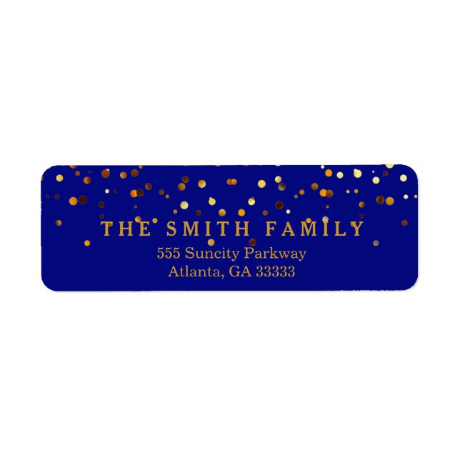 Blue Faux Gold Glitter Foil Confetti (Front)