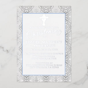 Blue Faux Lace Baptism/Christening 