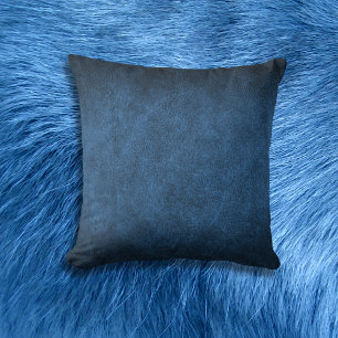 Blue Faux Leather Cushion