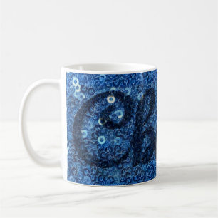 Blue Faux Sequins Cheers Coffee Celebration Mug