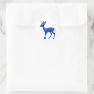Blue Fawnicorn Classic Round Sticker