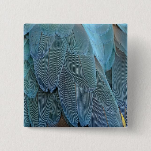 Blue Feather 15 Cm Square Badge (Front)
