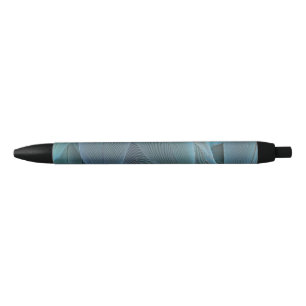 Blue Feather Black Ink Pen