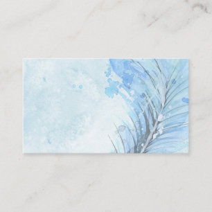 blue feather custom business card template