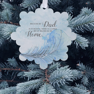 Blue Feather   heavenly Christmas Tree Decoration Card