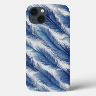 Blue Feather Pattern Art Print iPhone 13 Case