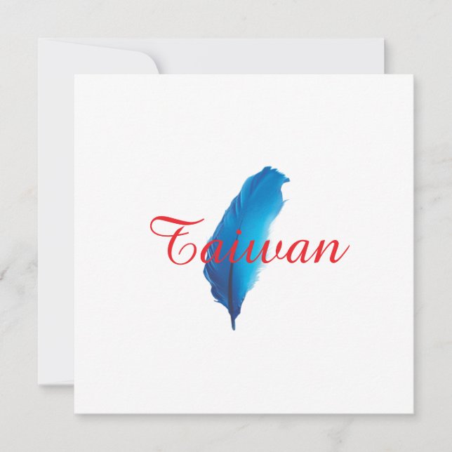 Blue Feather Taiwan Map Postcard (Front)