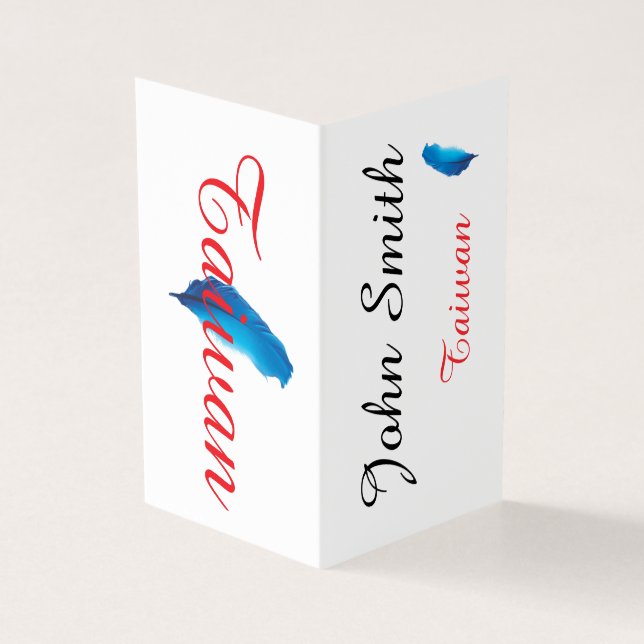 Blue Feather Taiwan Map Postcard (Outside)