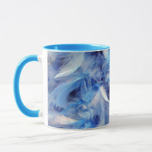 Blue Feathers Ceramic Mug