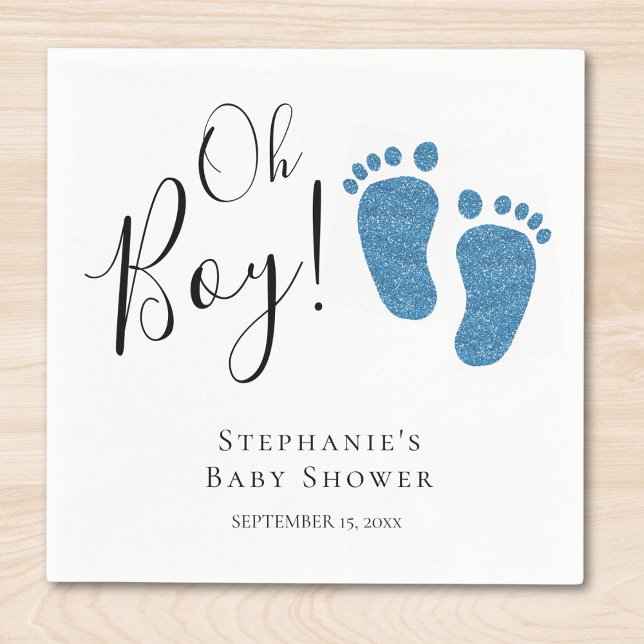 Blue Feet Baby Boy Baby Shower  Napkin (Creator Uploaded)