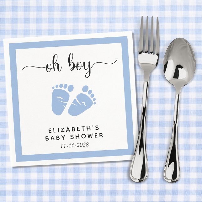 Blue Feet Baby Boy Shower Napkin (Creator Uploaded)