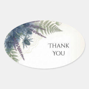 Blue Fern Botanical Thank You Sticker