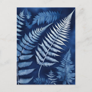 Blue Fern Cyanotype Postcard