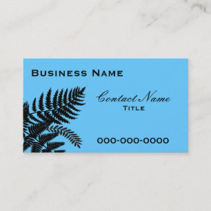 Blue Fern Leaves Business Card