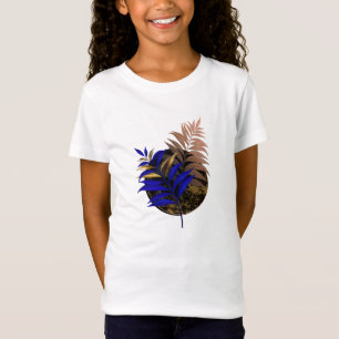 Blue fern on black circle T-Shirt