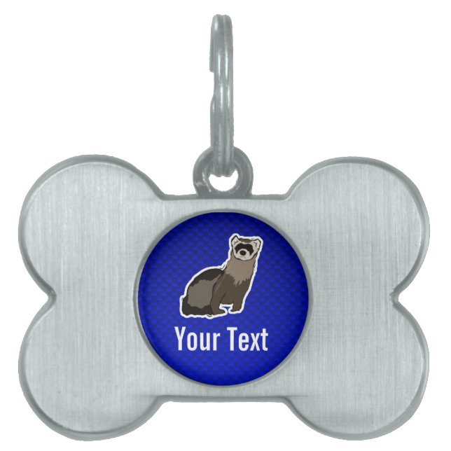 Blue Ferret Pet Name Tag (Front)