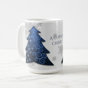 Blue Festive Christmas Tree Coffee Mug