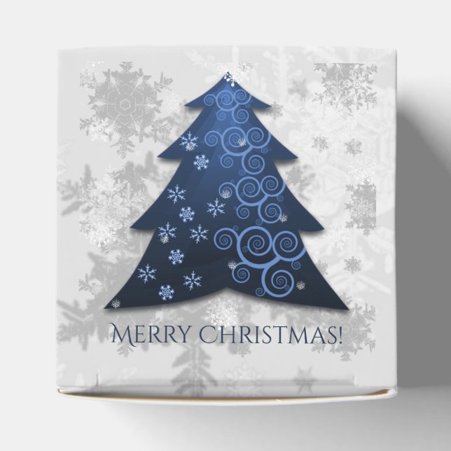 Blue Festive Christmas Tree Favour Box (Top)