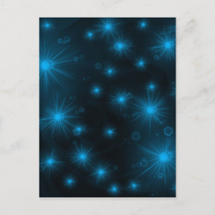 blue festive stars postcard