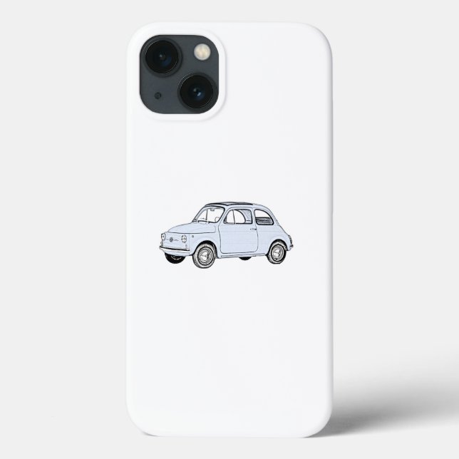 Blue Fiat 500 Topolino Pencil Style Rendering Case-Mate iPhone Case (Back)