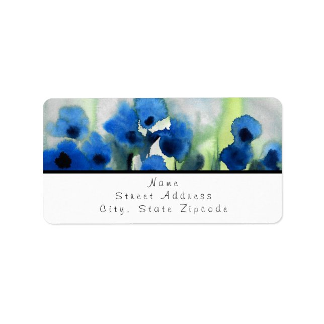 Blue Field of Flowers Label (Front)