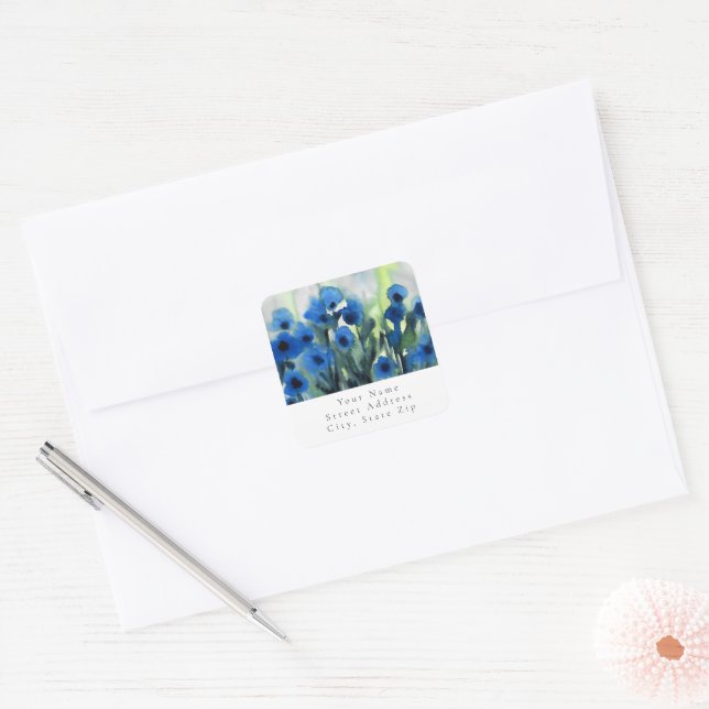 Blue Field of Flowers labels (Envelope)