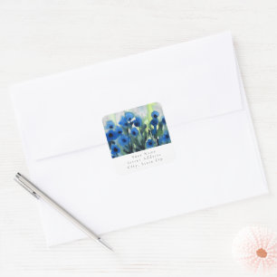 Blue Field of Flowers labels