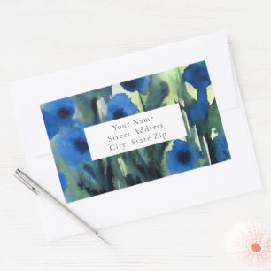Blue Field of Flowers labels